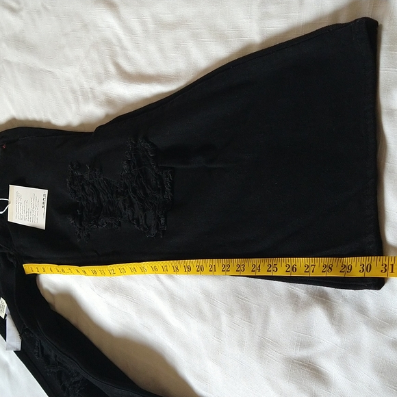 S.O.N.G Black Distressed Wide Leg Jeans - Picture 9 of 14